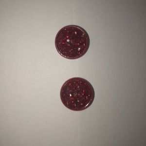 Red Druzy Studs